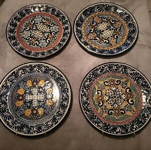 Talavera Folk Art Hand Painted Plates
